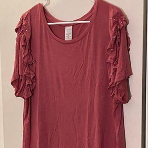 XXL/2XG (20) Time and Tru Ruffled Top